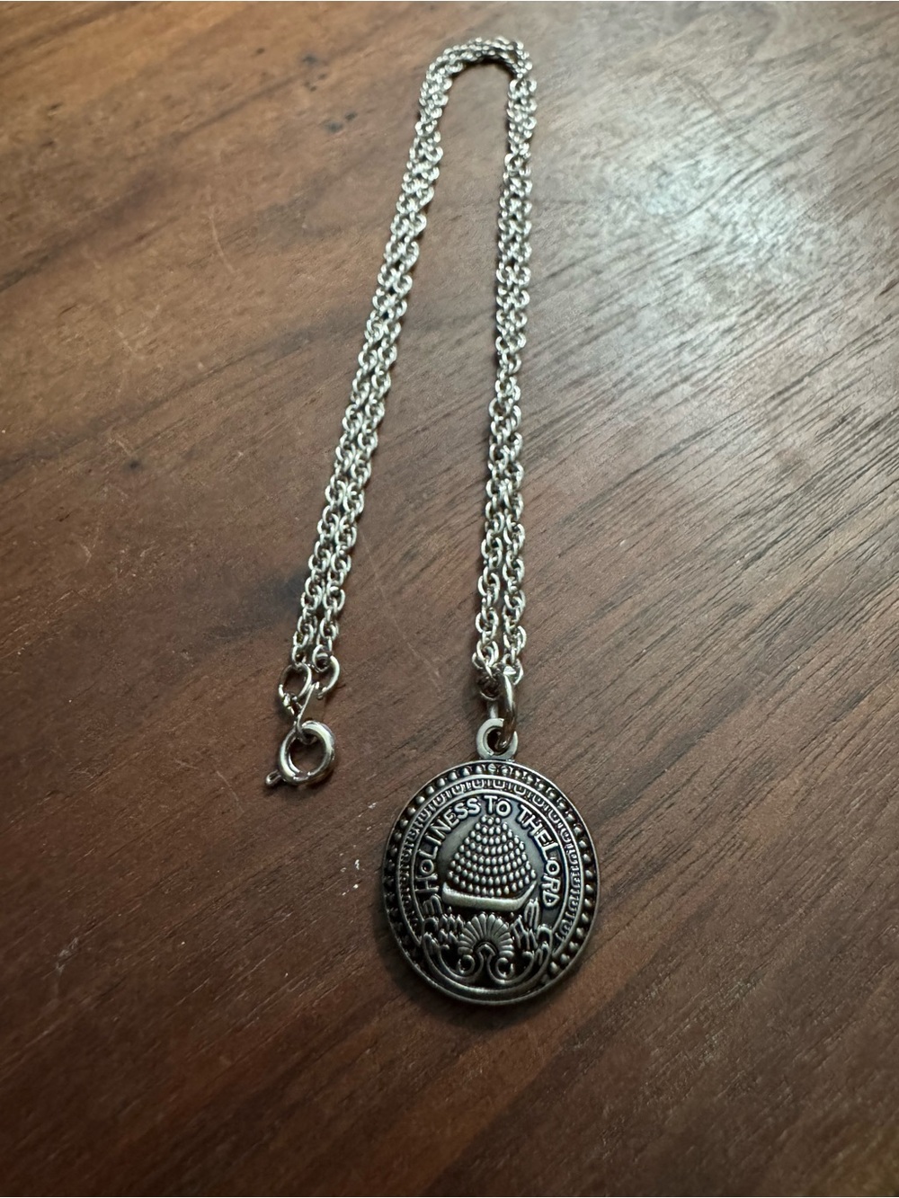 LDS Salt Lake Temple Door Knob Silvertoned Pendant & Necklace